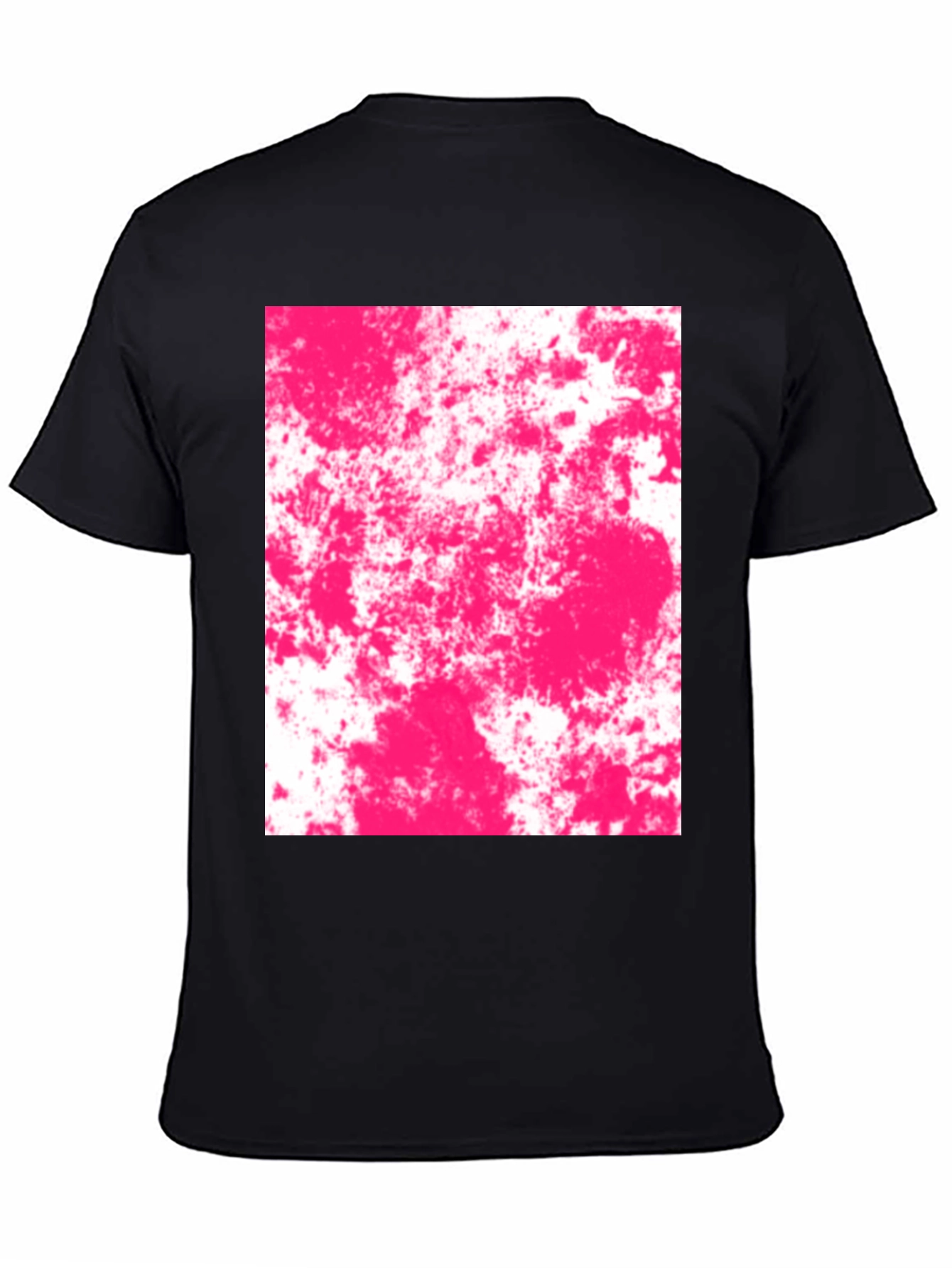 Abstract Pink Splatter Graphic Black T-Shirt
