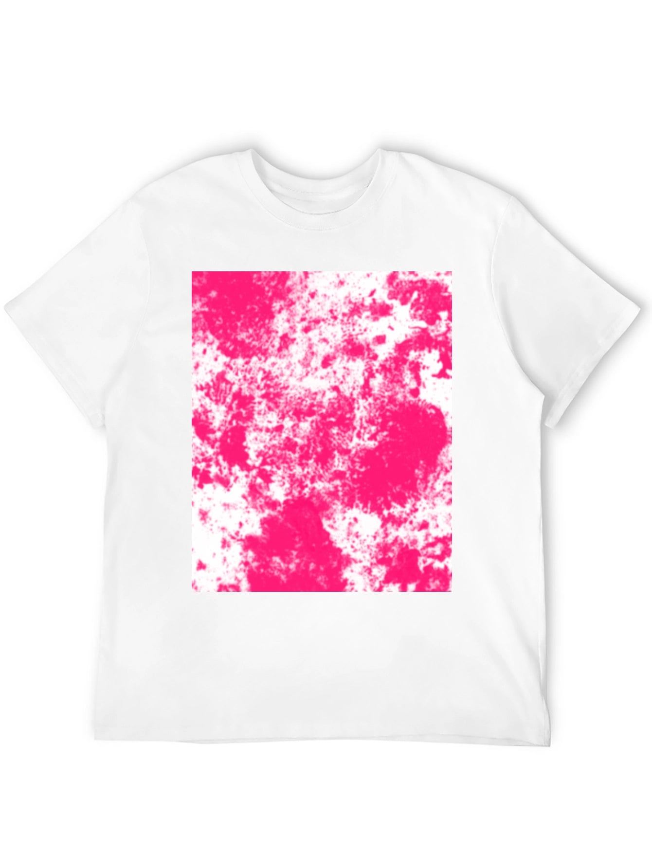 Abstract Pink Splatter Graphic Black T-Shirt