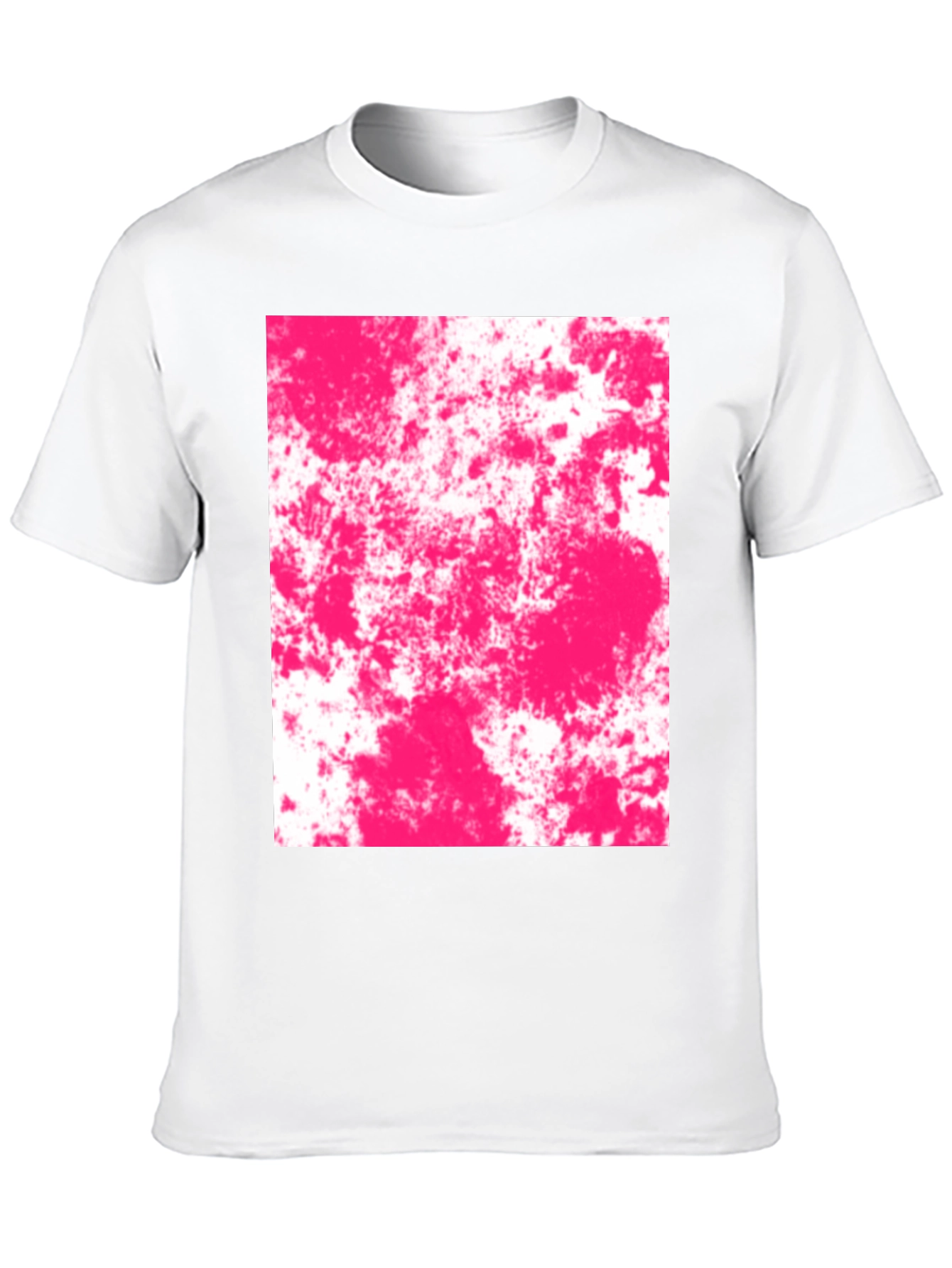 Abstract Pink Splatter Graphic Black T-Shirt