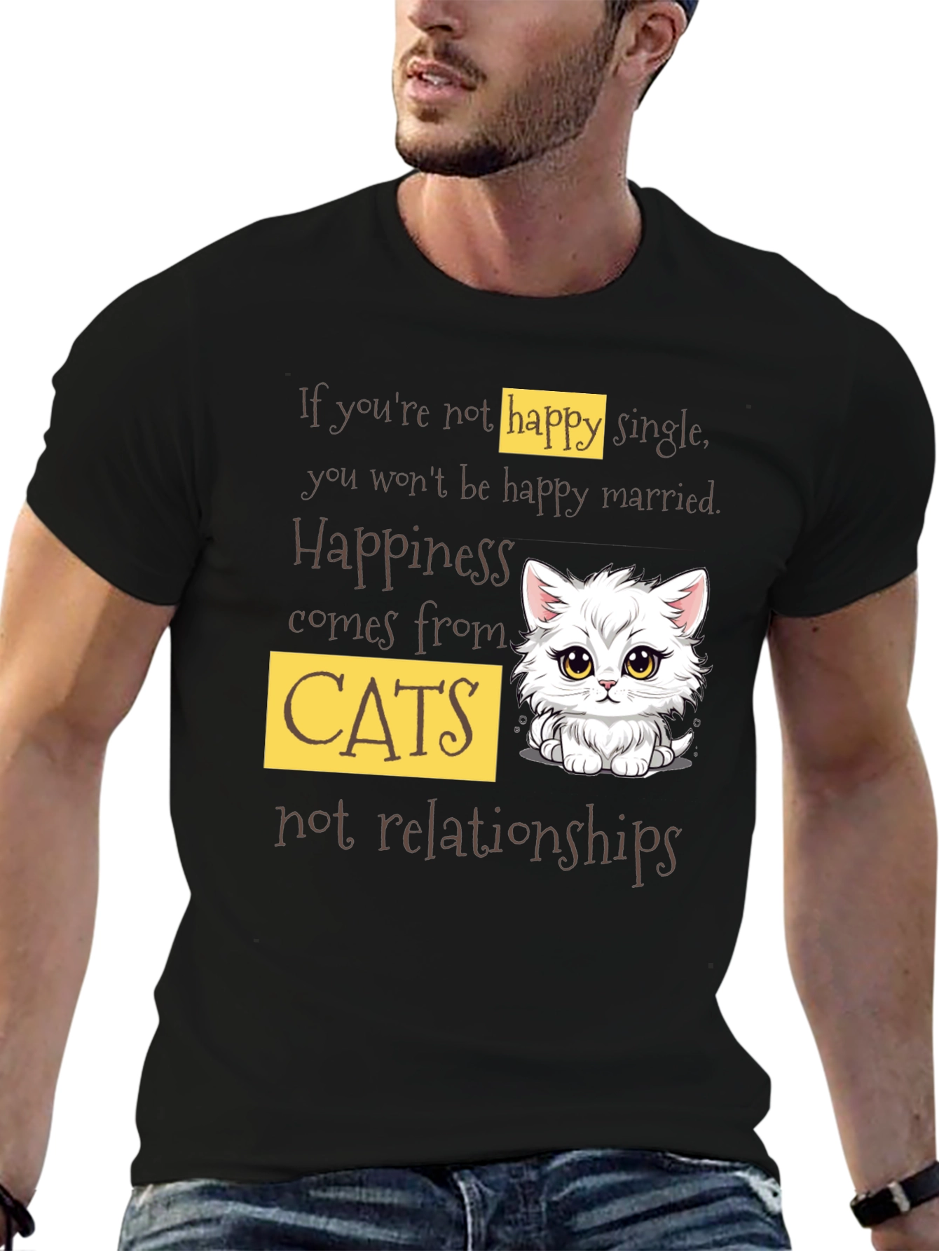 Happy Cats T-Shirt - Single or Married?