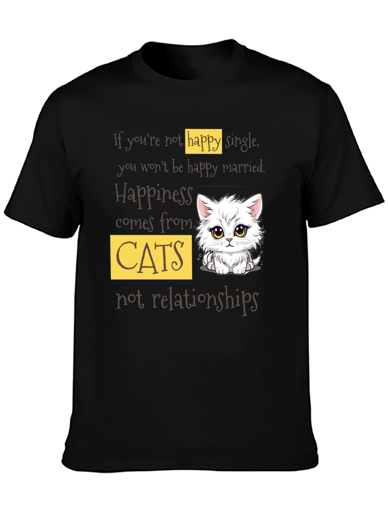 Happy Cats T-Shirt - Single or Married?