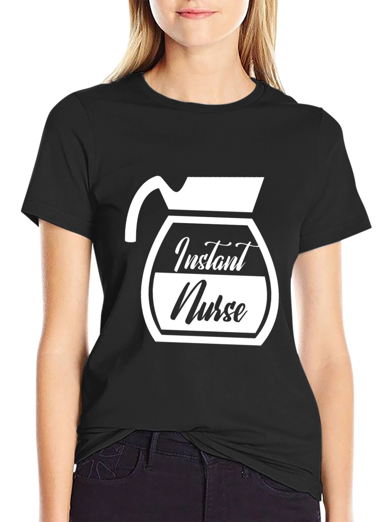 Instant Nurse Coffee Graphic T-Shirt - Black