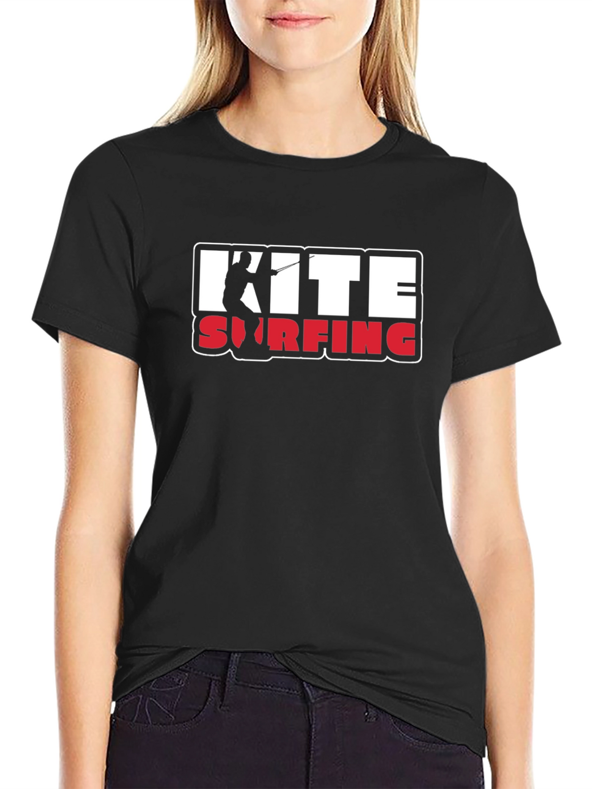Kite Surfing Graphic Tee - Black