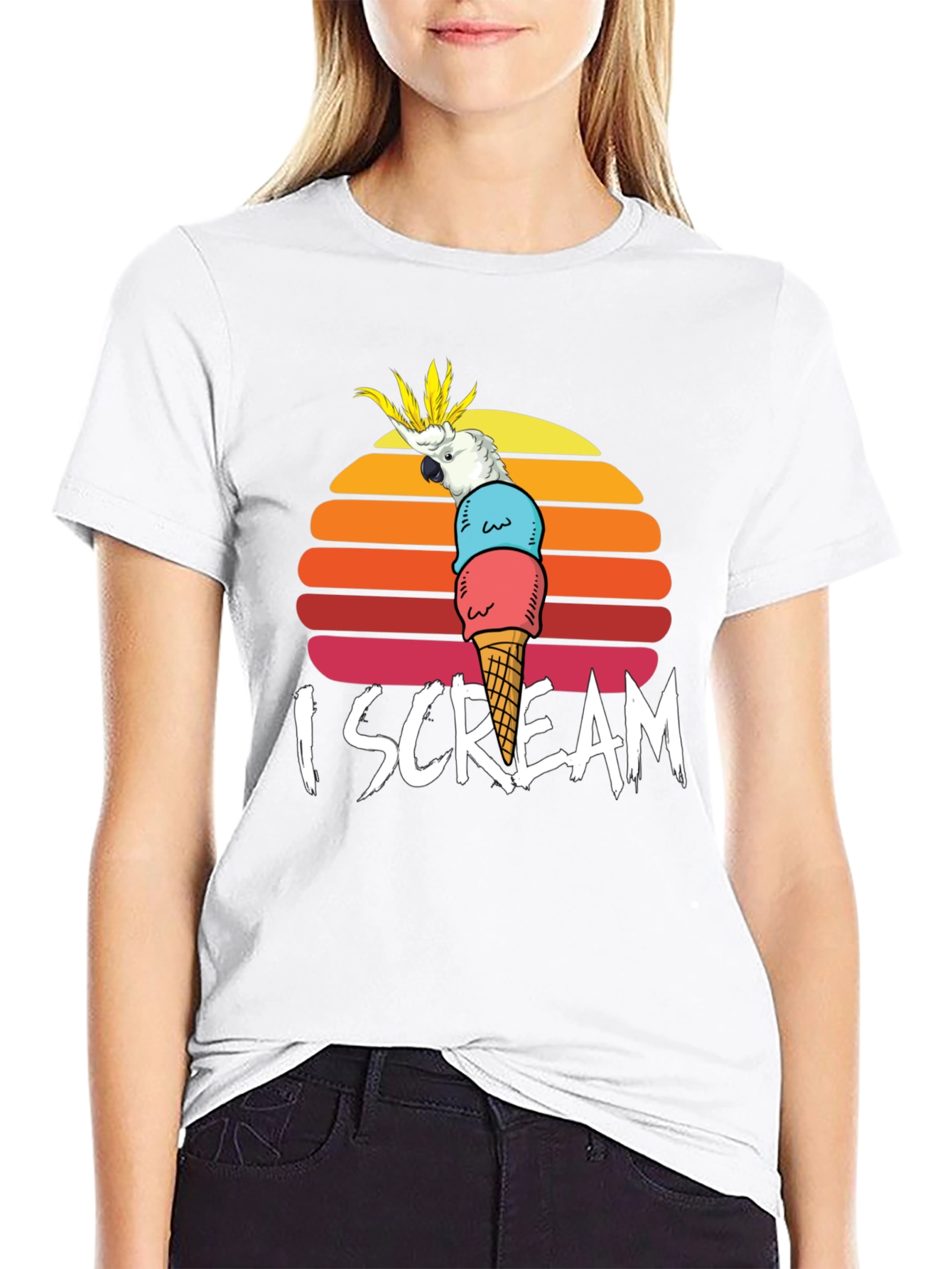 I Scream Parrot Graphic Tee