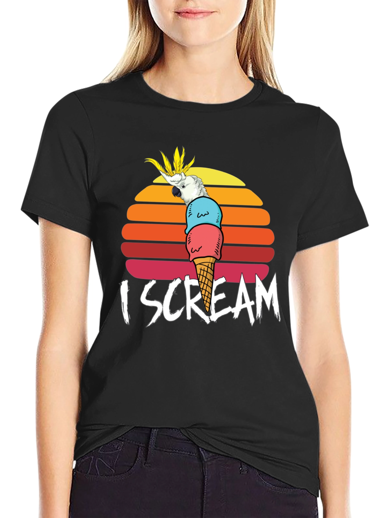 I Scream Parrot Graphic Tee