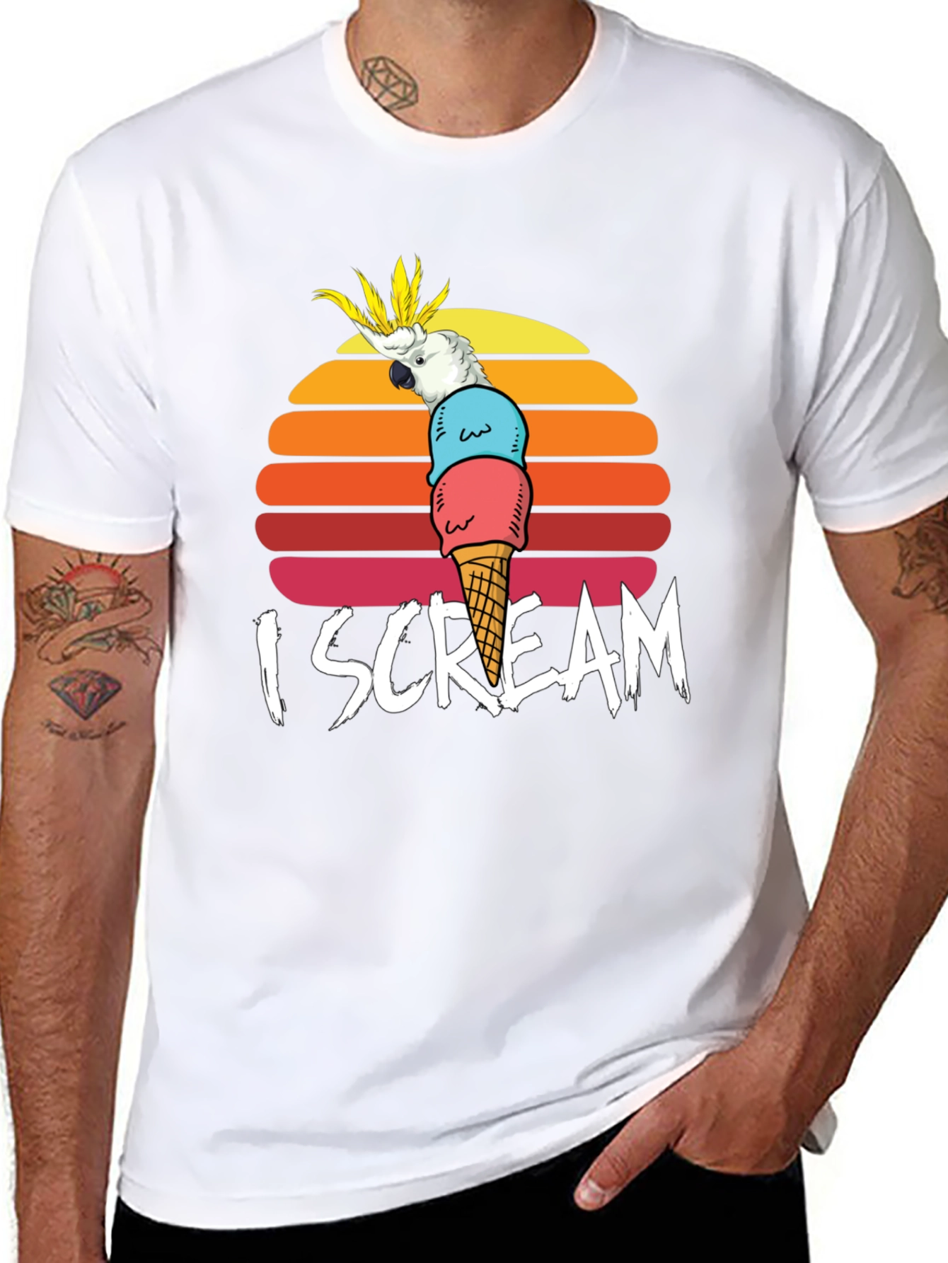 I Scream Parrot Graphic Tee