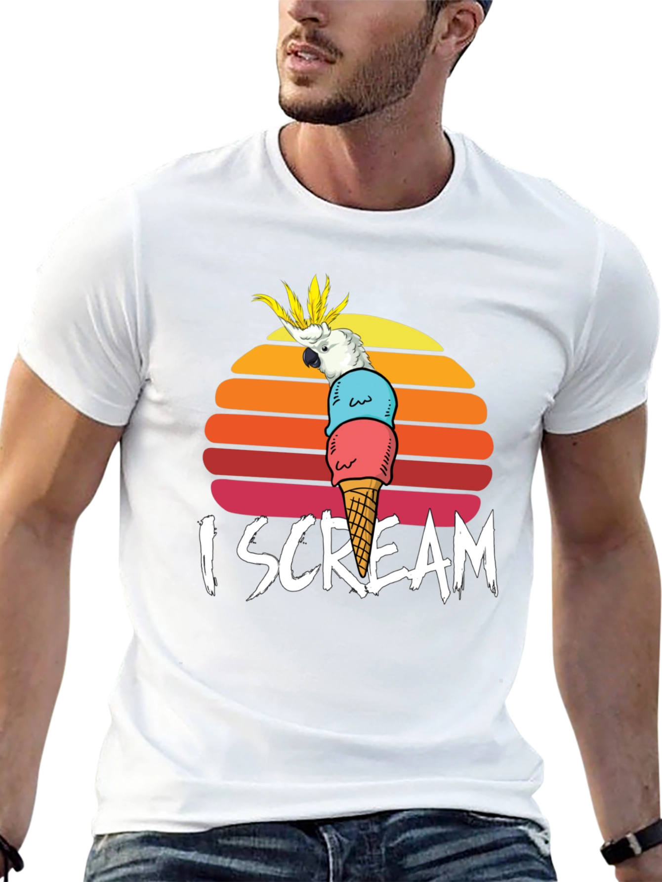 I Scream Parrot Graphic Tee