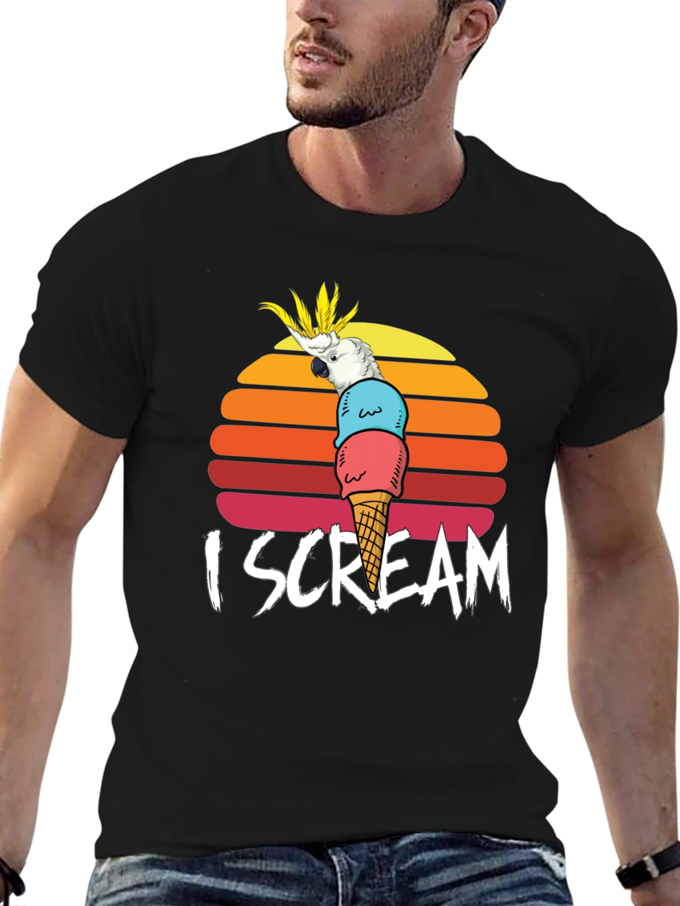 I Scream Parrot Graphic Tee