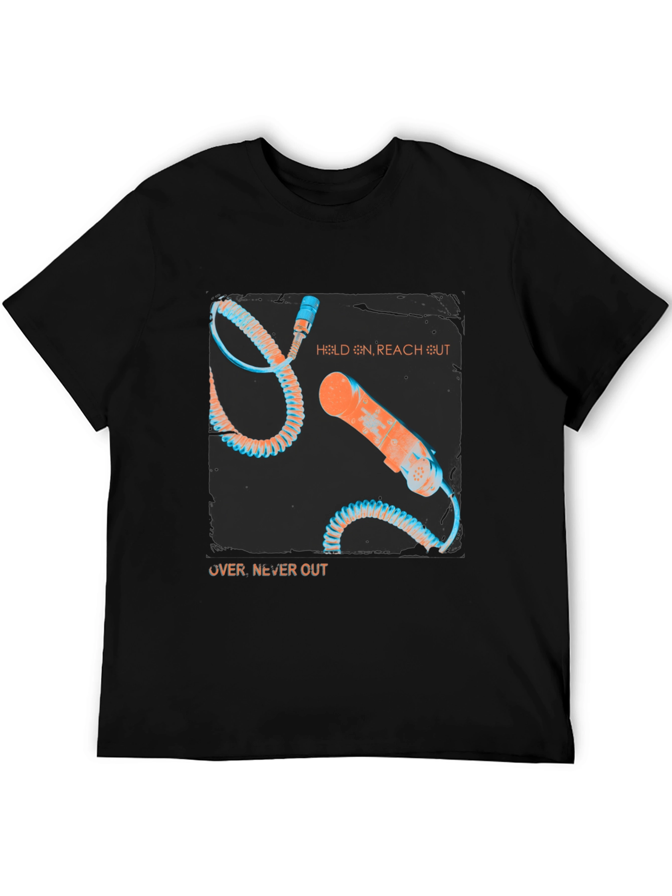 Retro Phone Graphic Tee - Hold On Reach Out