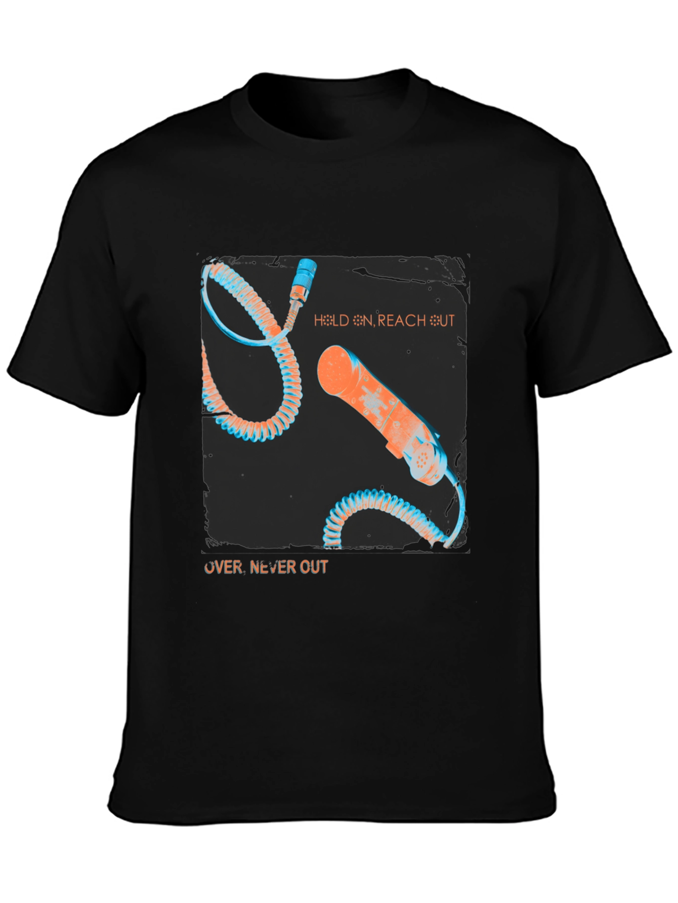 Retro Phone Graphic Tee - Hold On Reach Out