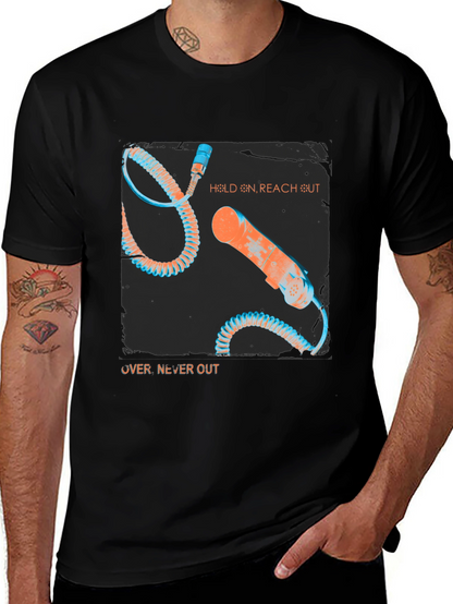 Retro Phone Graphic Tee - Hold On Reach Out