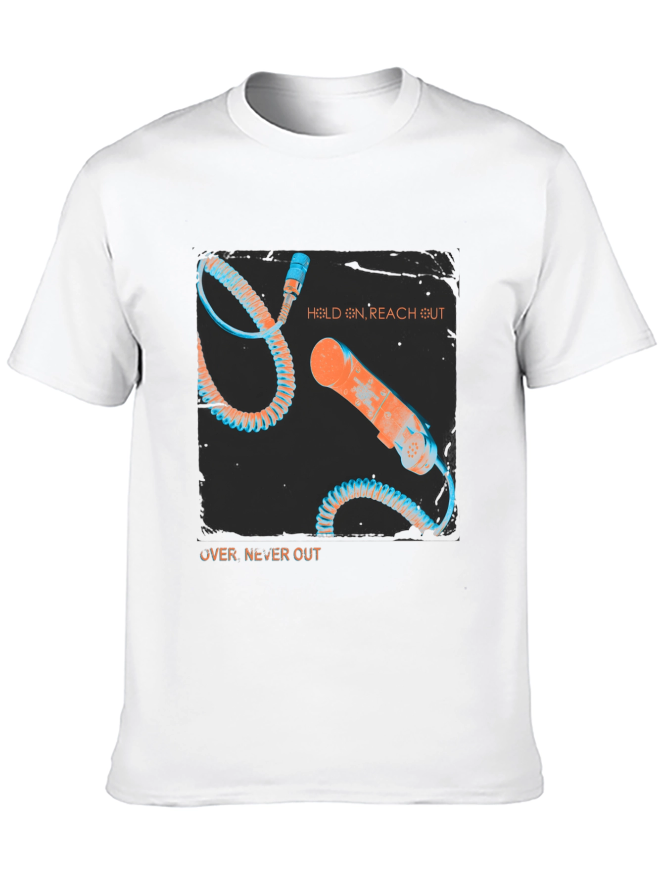 Retro Phone Graphic Tee - Hold On Reach Out