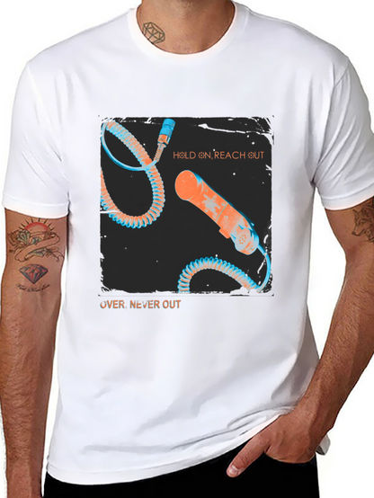 Retro Phone Graphic Tee - Hold On Reach Out