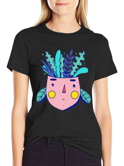 Whimsical Plant Head Graphic Tee