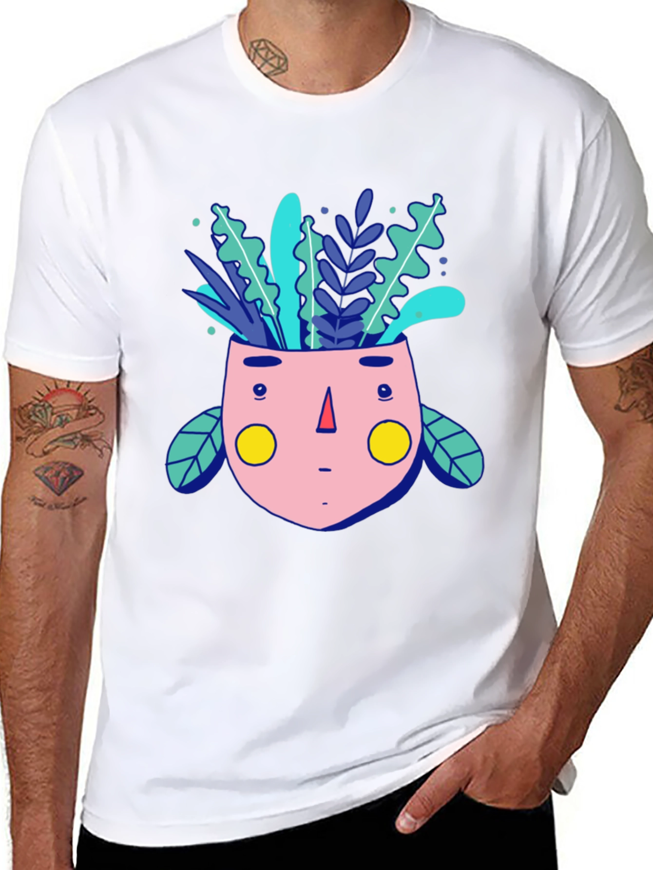 Whimsical Plant Head Graphic Tee