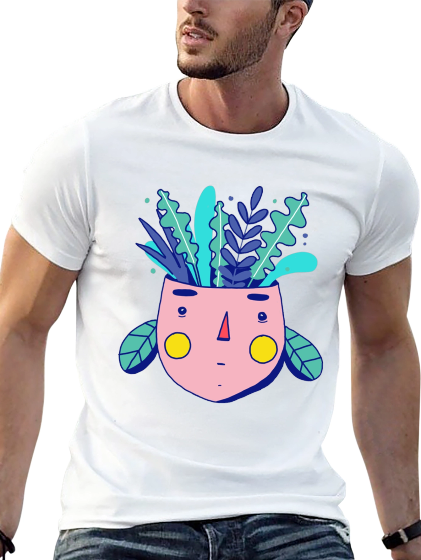 Whimsical Plant Head Graphic Tee