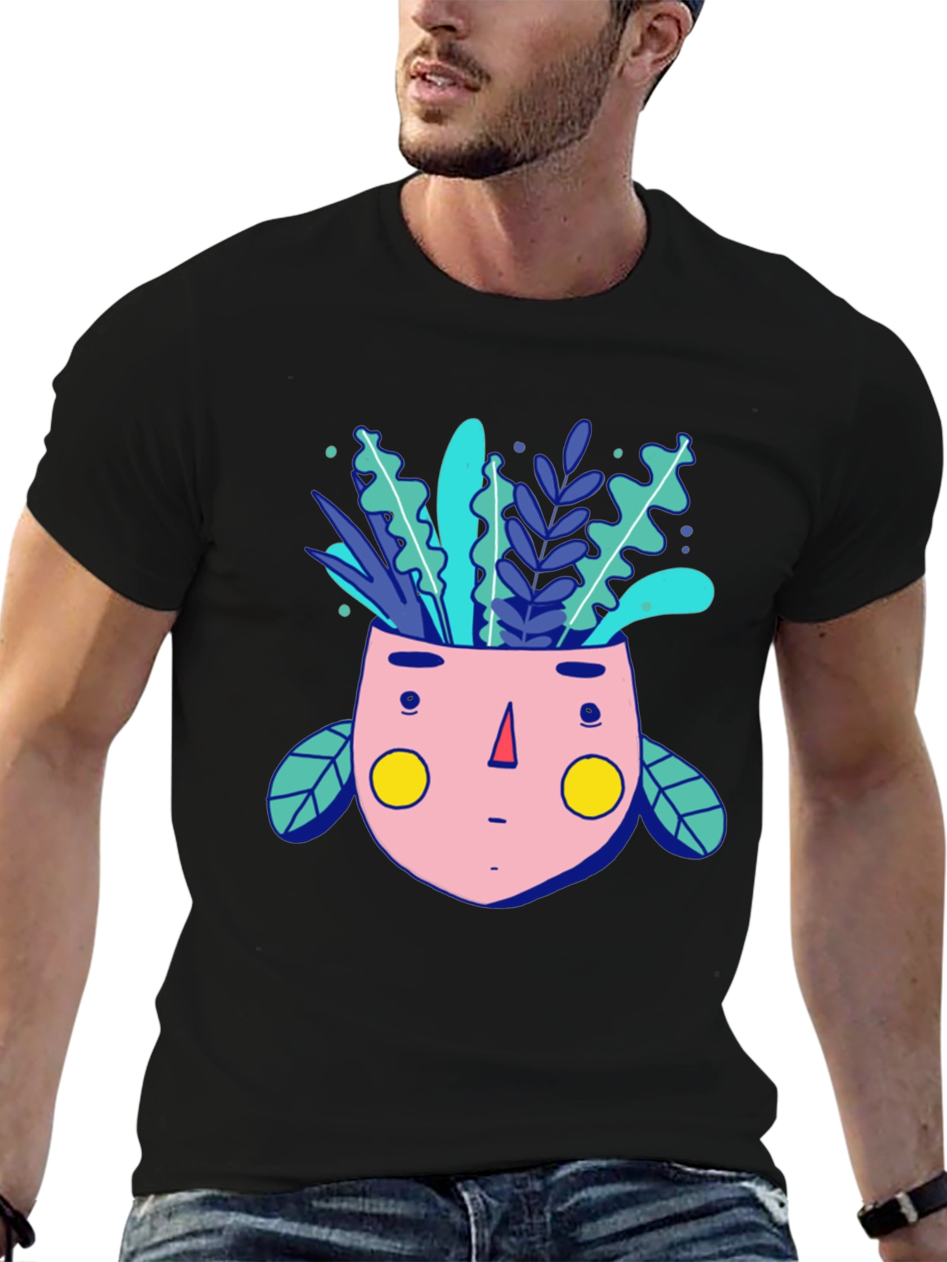 Whimsical Plant Head Graphic Tee