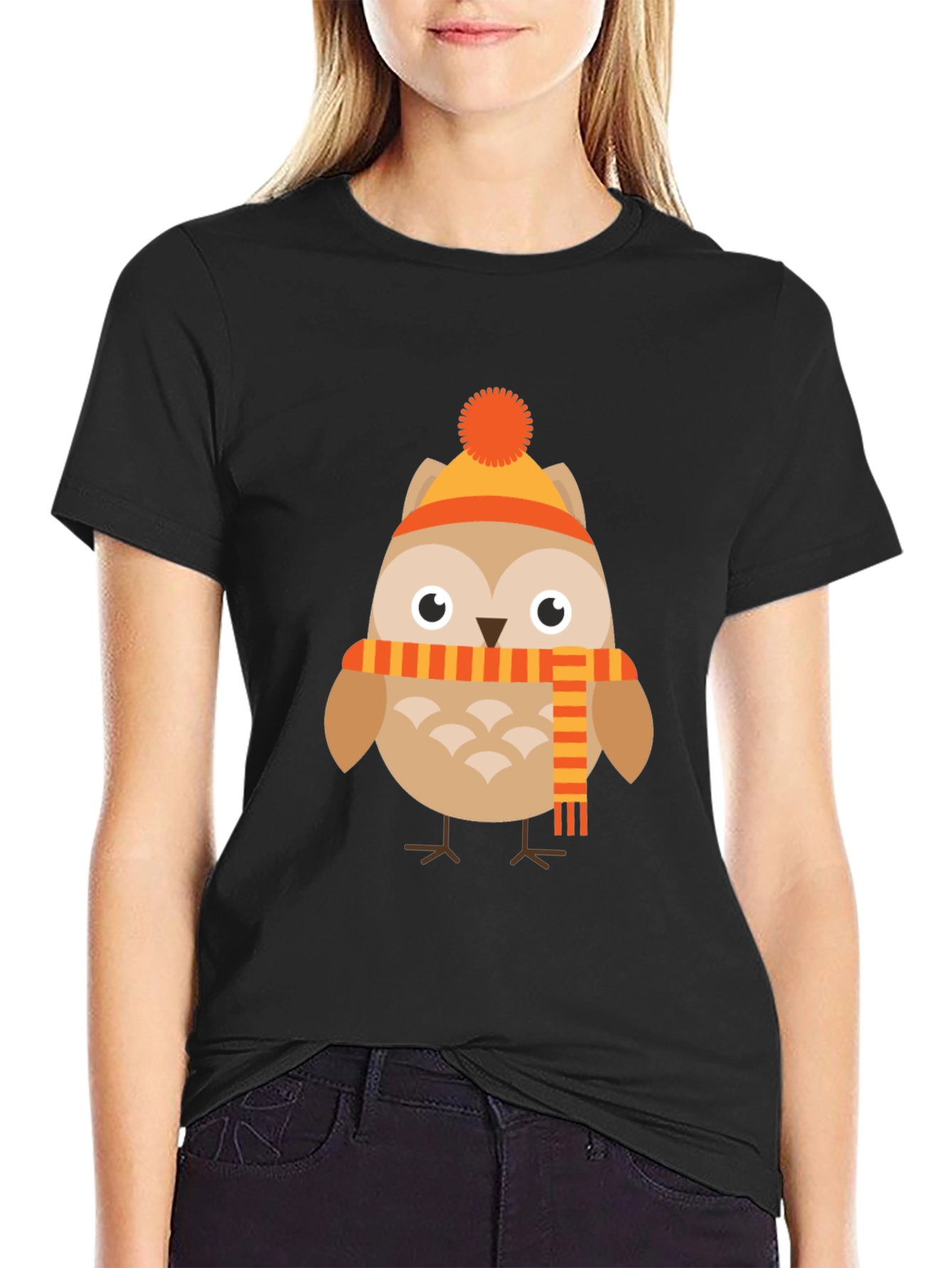Owl in Winter Gear Graphic Tee