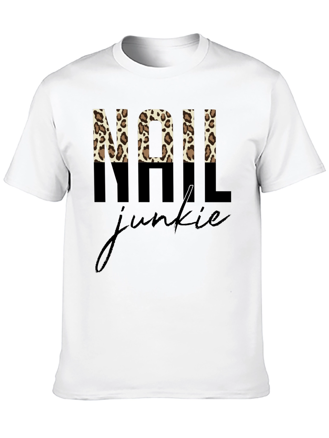 Nail Junkie Leopard Print Graphic Tee