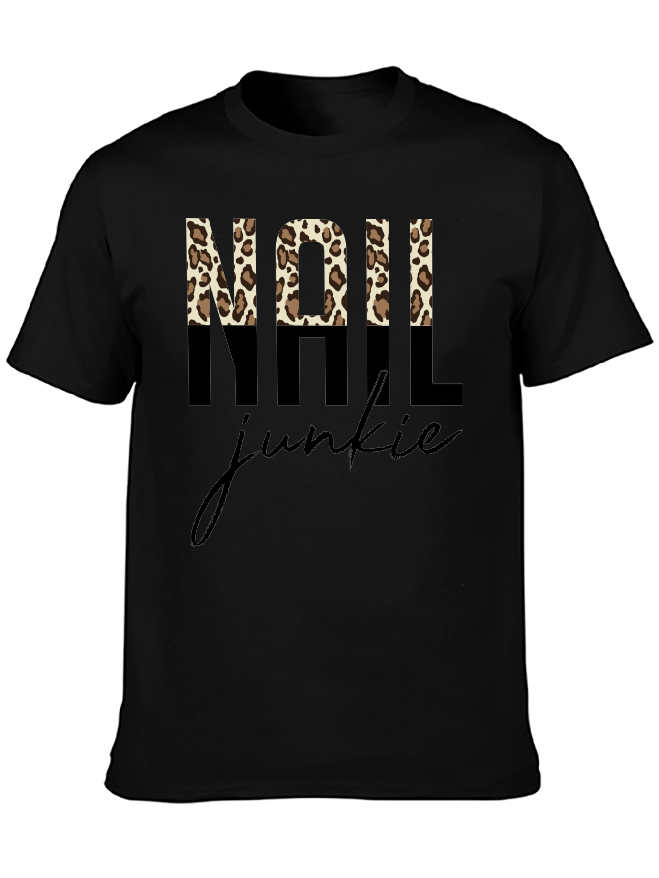 Nail Junkie Leopard Print Graphic Tee