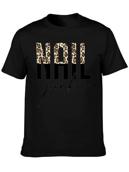 Nail Junkie Leopard Print Graphic Tee