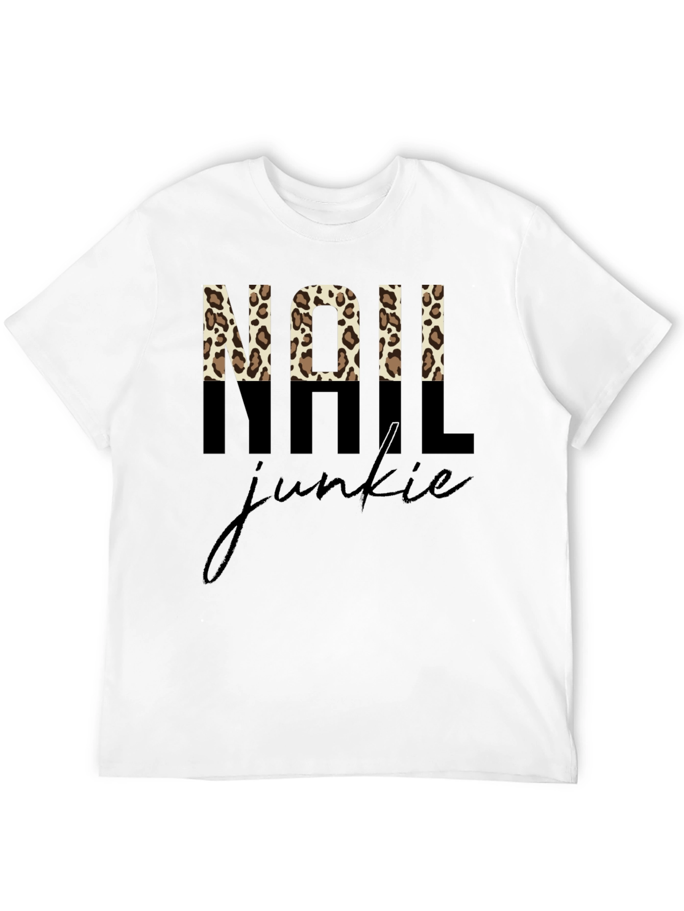 Nail Junkie Leopard Print Graphic Tee
