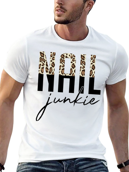 Nail Junkie Leopard Print Graphic Tee