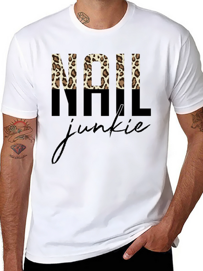 Nail Junkie Leopard Print Graphic Tee
