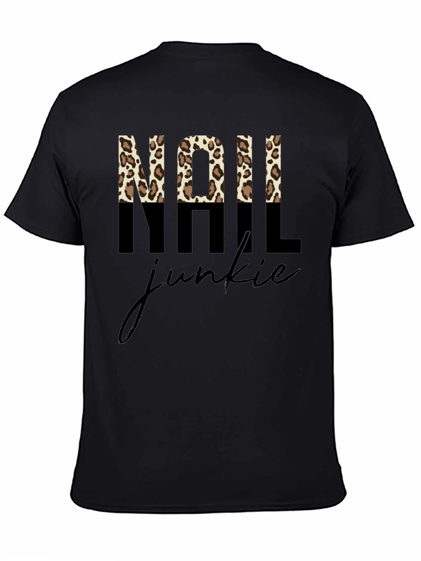 Nail Junkie Leopard Print Graphic Tee