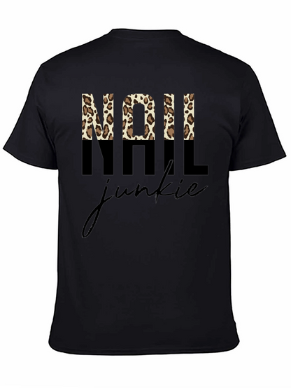 Nail Junkie Leopard Print Graphic Tee