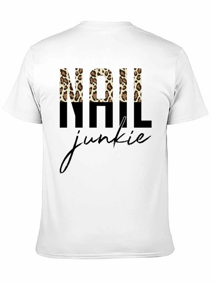 Nail Junkie Leopard Print Graphic Tee