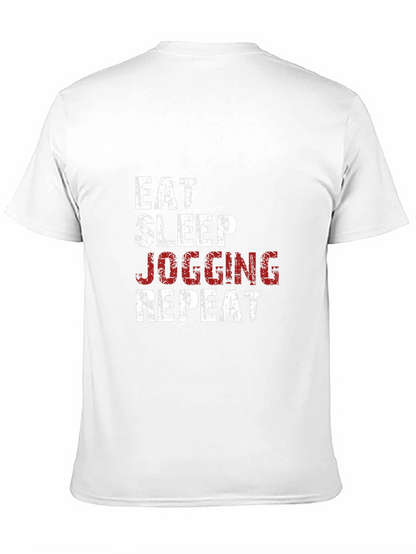 Eat Sleep Jogging Repeat Graphic Tee - Black