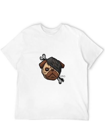 Emo Pug T-Shirt - Unisex Black Cotton Graphic Tee