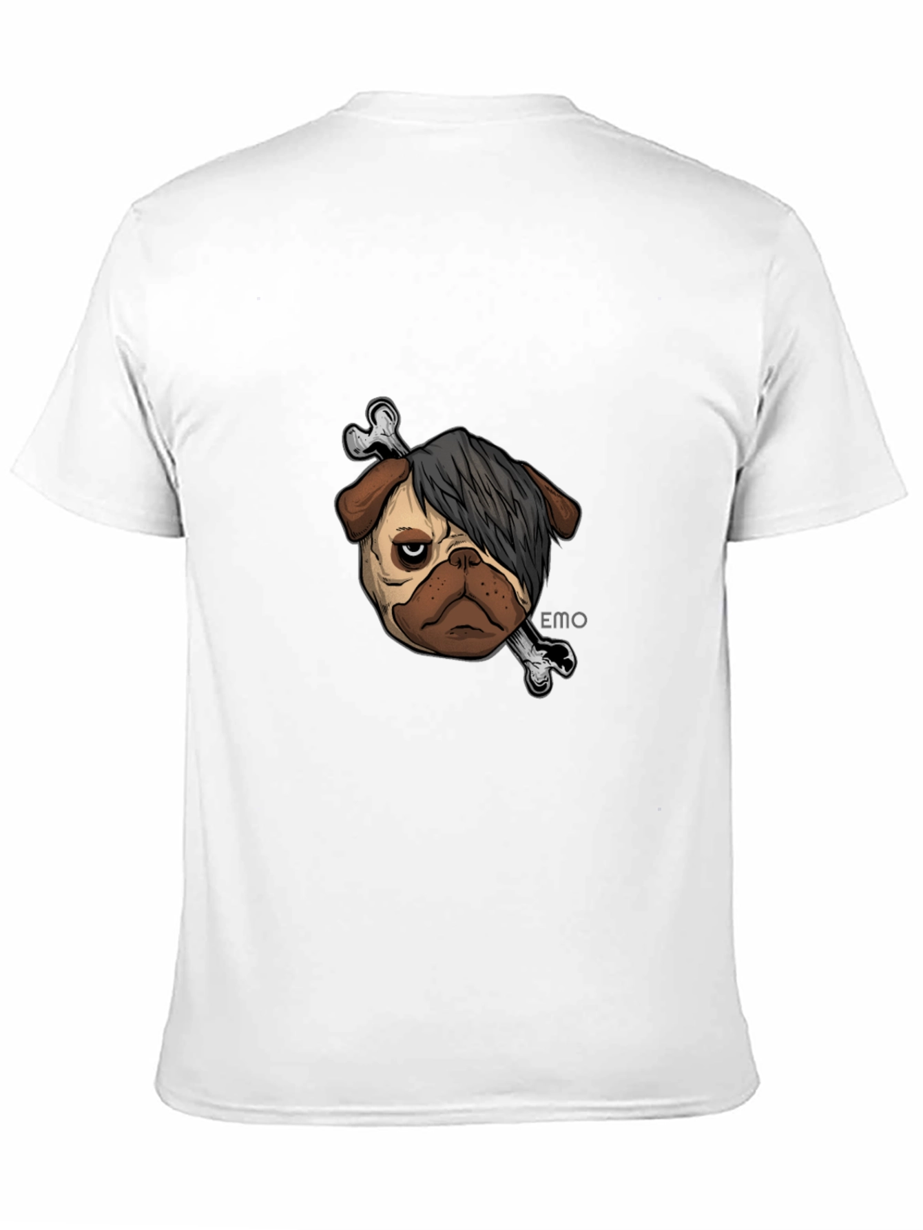 Emo Pug T-Shirt - Unisex Black Cotton Graphic Tee