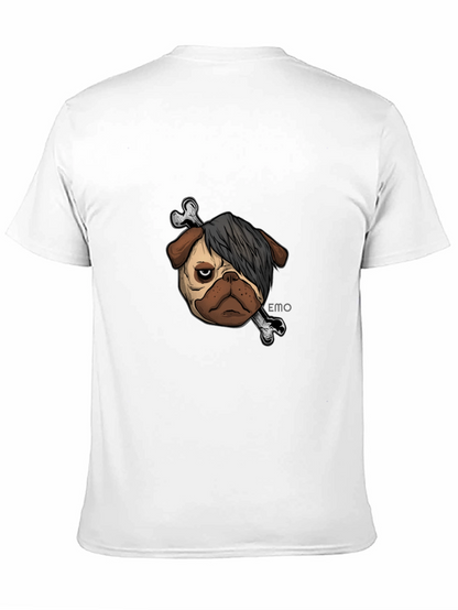 Emo Pug T-Shirt - Unisex Black Cotton Graphic Tee