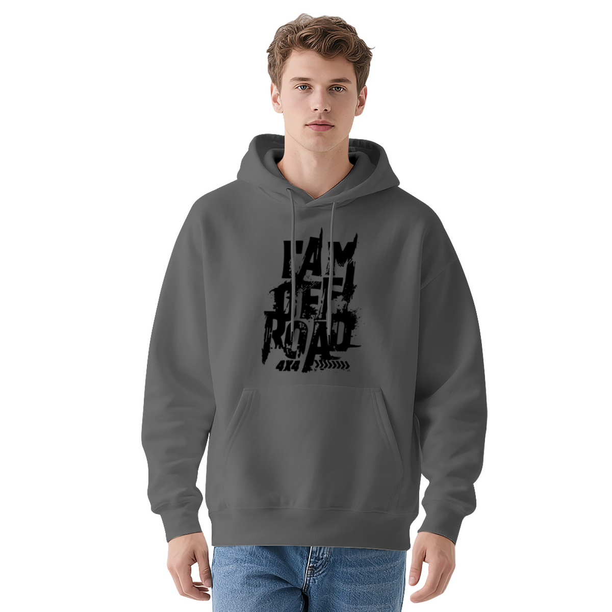 I Am Off Road' 4x4 Distressed Grunge Graphic Hoodie
