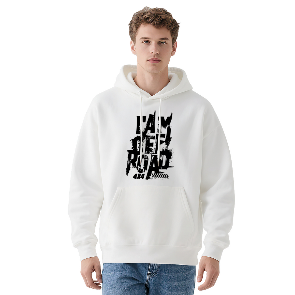 I Am Off Road' 4x4 Distressed Grunge Graphic Hoodie