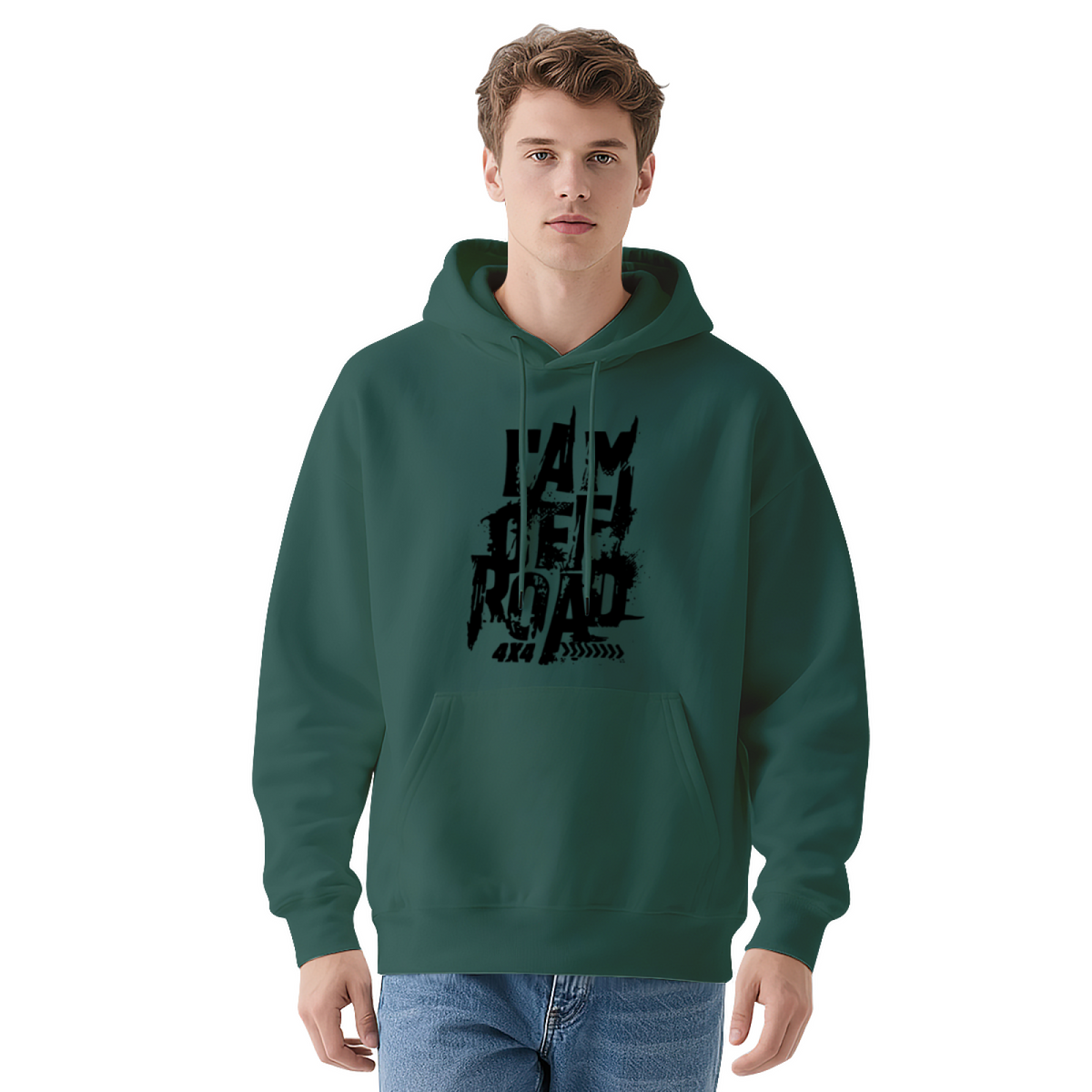 I Am Off Road' 4x4 Distressed Grunge Graphic Hoodie