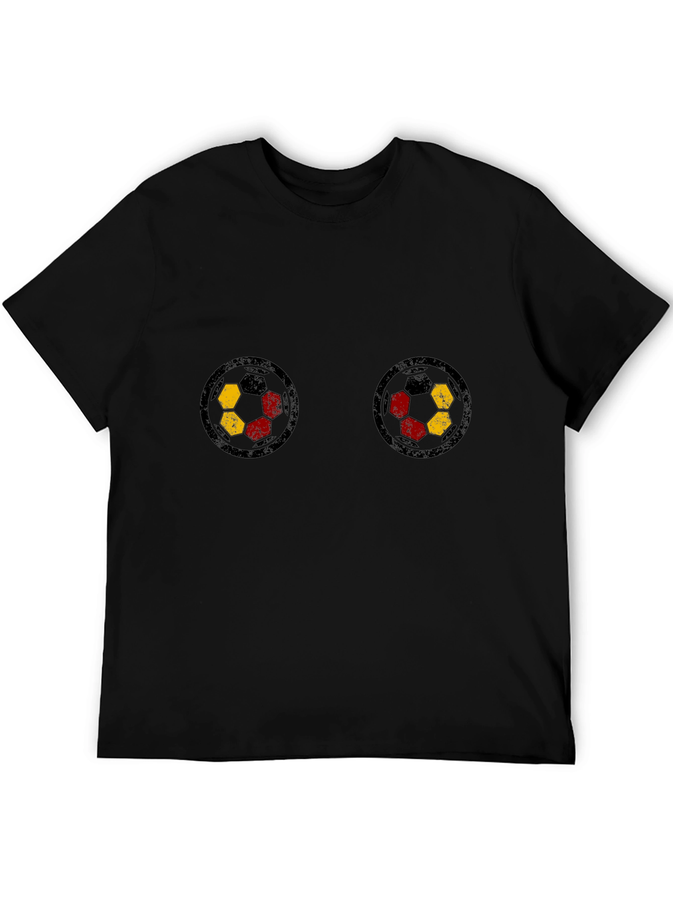 Soccer Ball Tee - Novelty Black Shirt