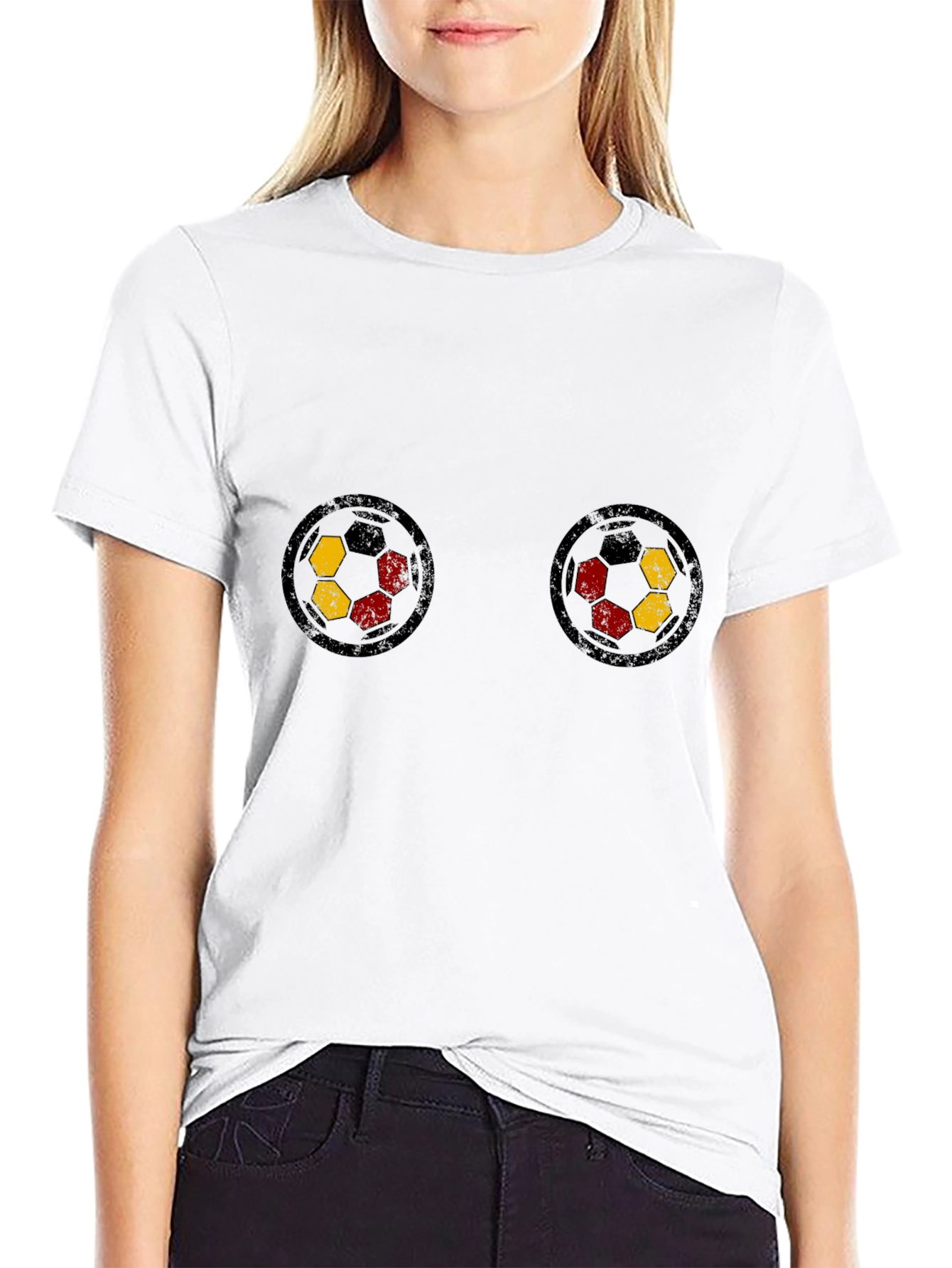 Soccer Ball Tee - Novelty Black Shirt
