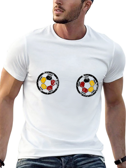 Soccer Ball Tee - Novelty Black Shirt