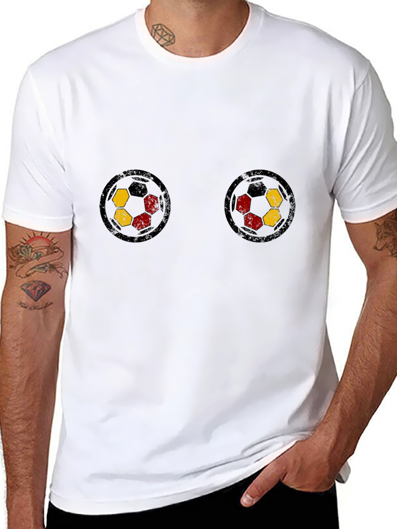 Soccer Ball Tee - Novelty Black Shirt