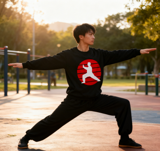 Kung Fu Martial Arts Silhouette Graphic Crewneck
