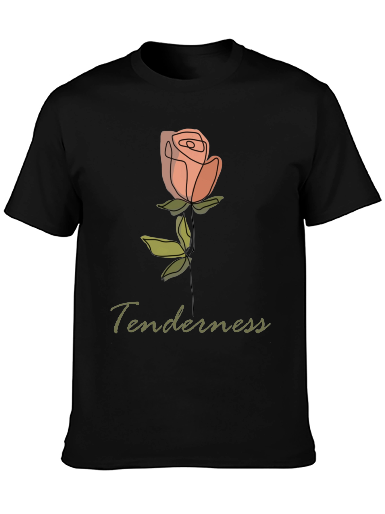 Tenderness Rose Graphic Tee - Stylish Comfort