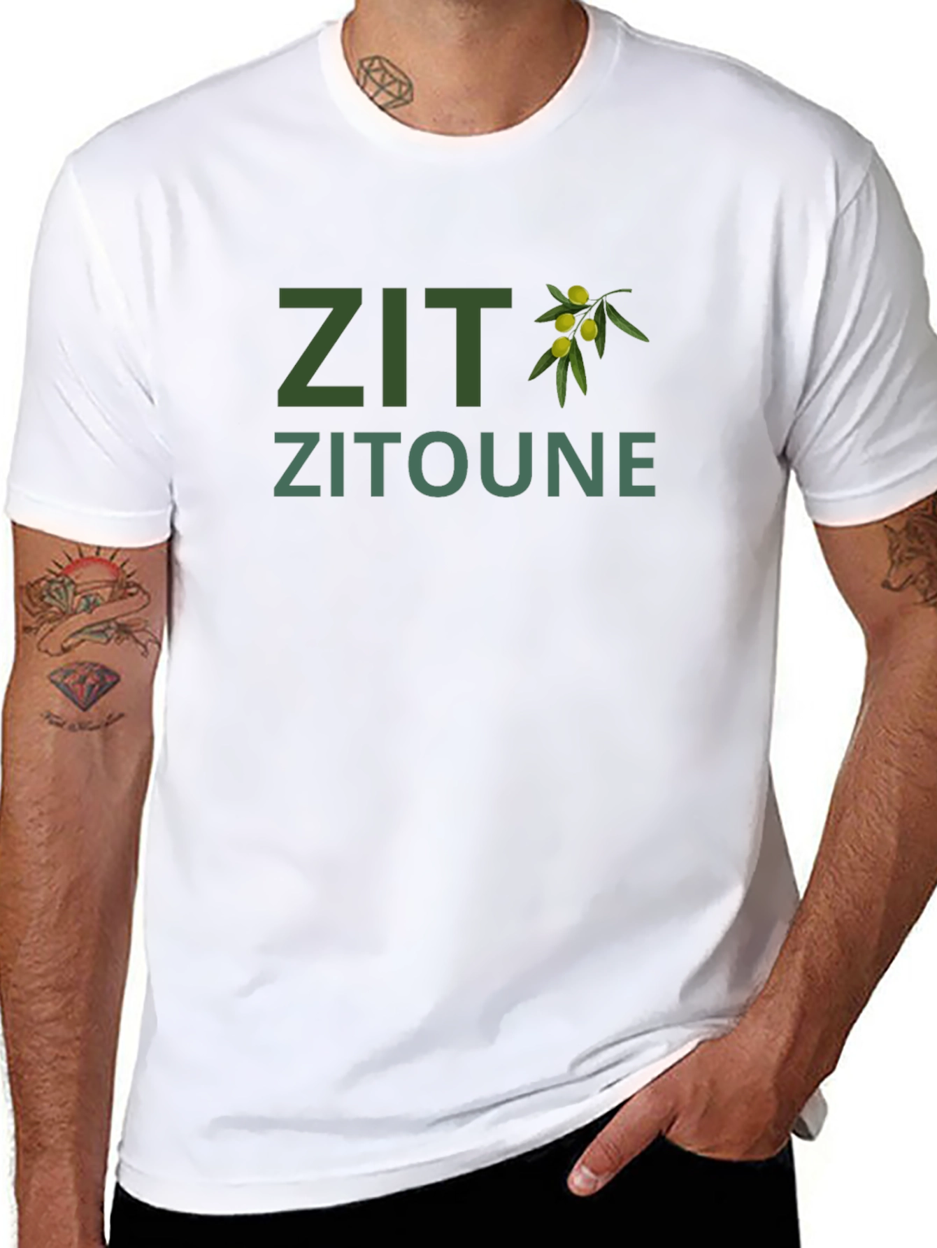 Zit Zitoune Olive Branch Graphic T-Shirt