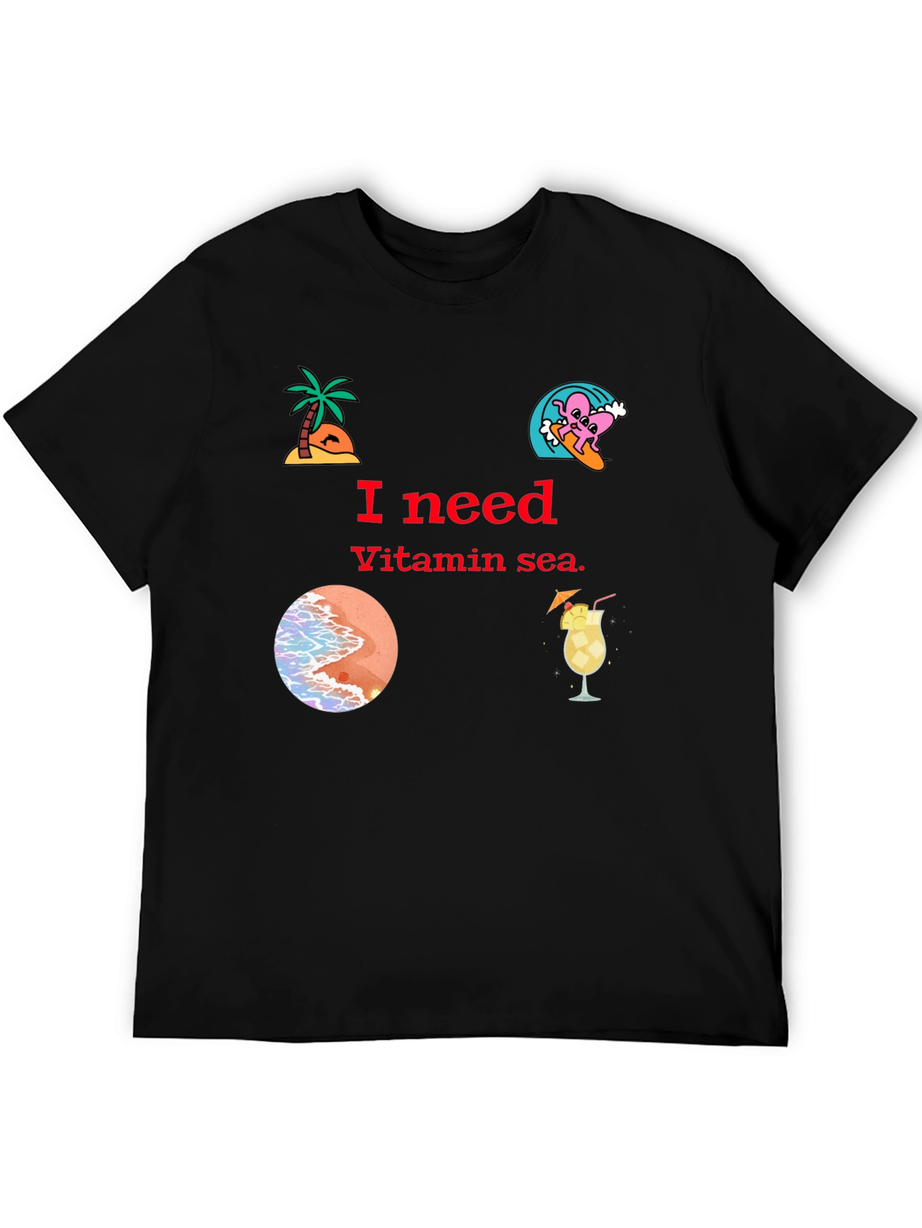 Vitamin Sea Black T-Shirt