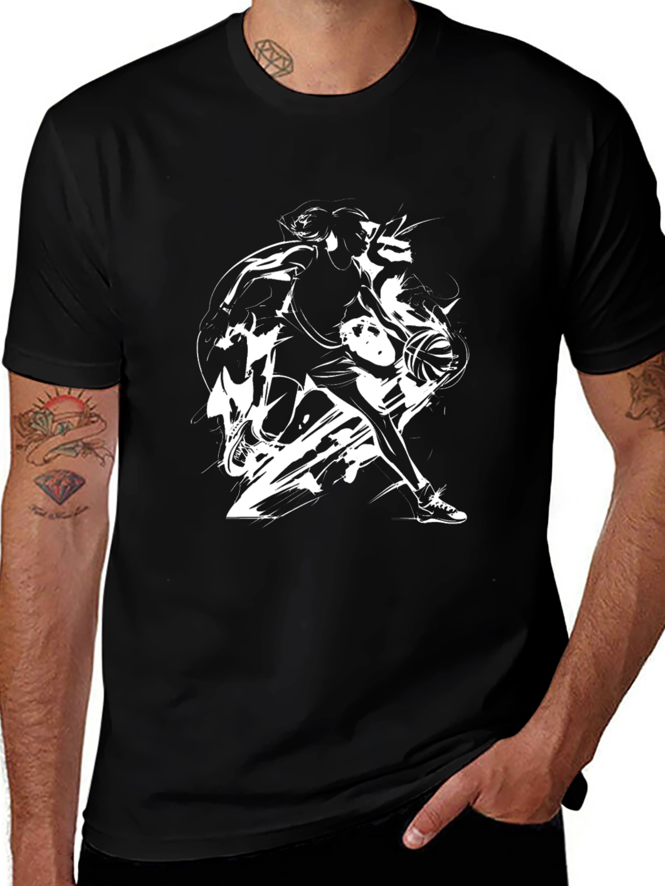 Black Basketball Graphic Tee
