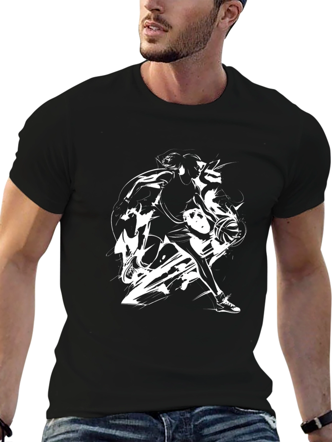 Black Basketball Graphic Tee