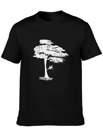 Tree Swing Graphic Tee - Black Casual Shirt