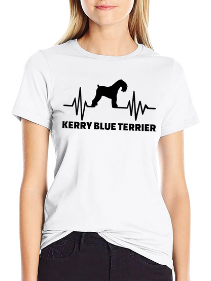 Kerry Blue Terrier Heartbeat Graphic T-Shirt